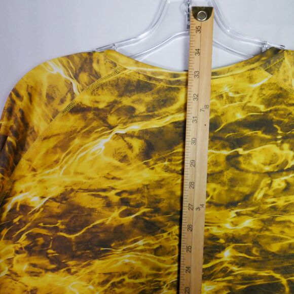 Mossy Oak Mens 3XL 54-56 Insect Repellent Fishing Shirt Yellow Long Sleeve Camo - Picture 11 of 13